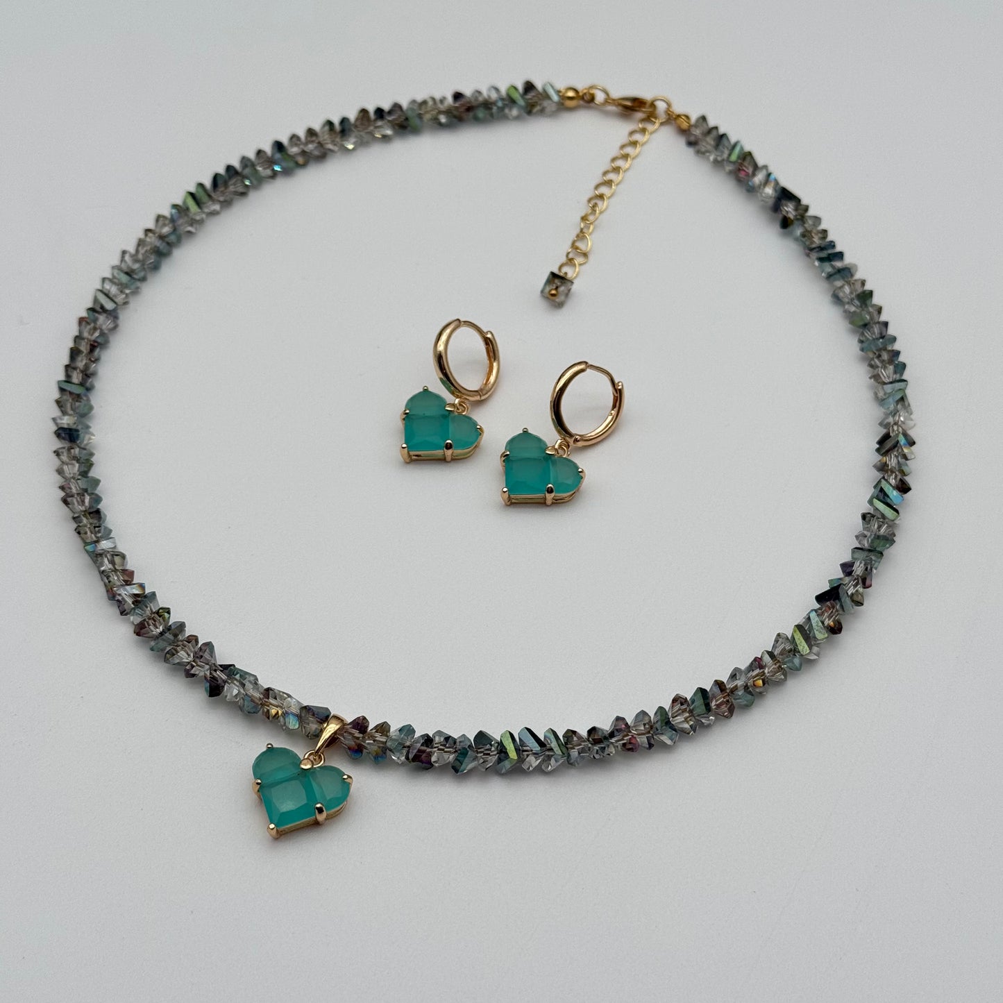 Parure cœur élégance en perles | Zahra Jewelry