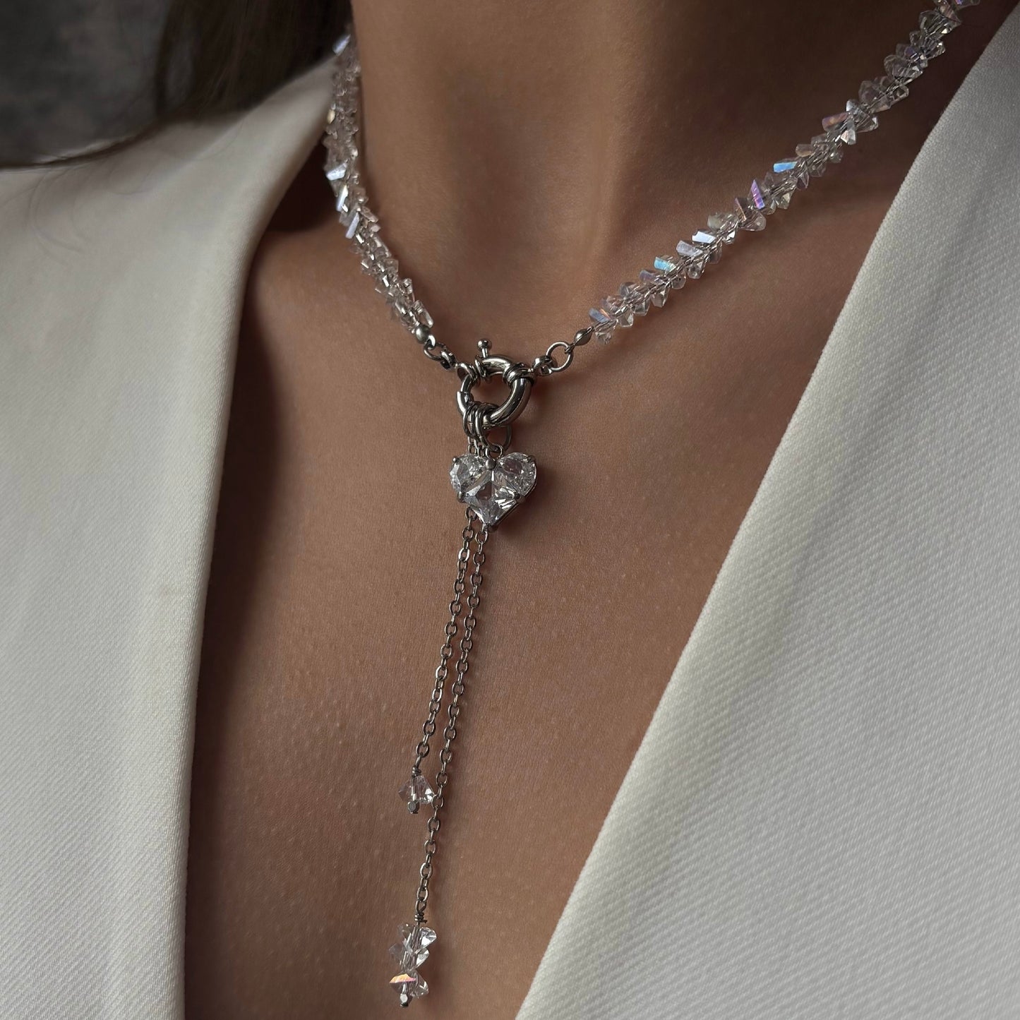 Parure Cristal Cœur brillant | ZAHRA JEWELRY