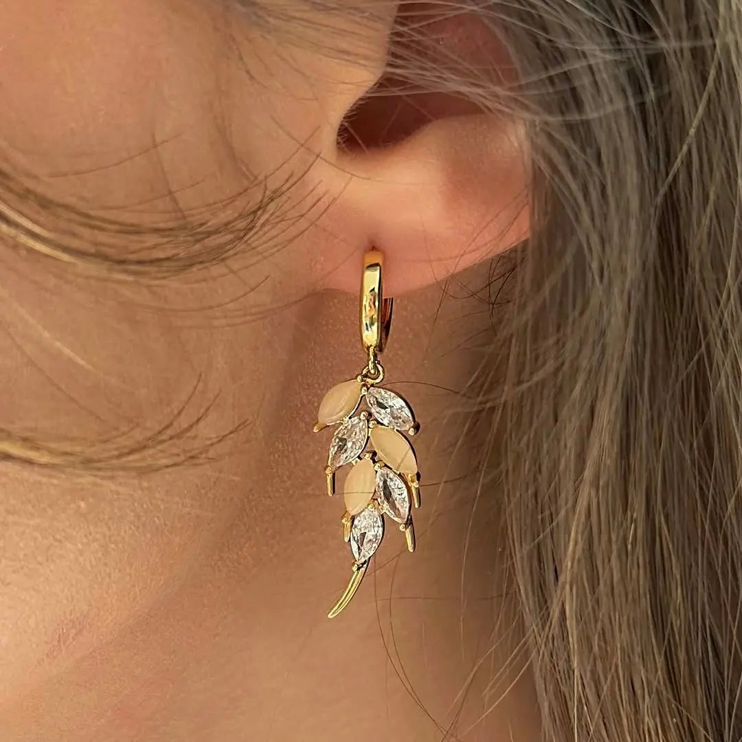 Parure Cristal Feuille - Collier & Boucles faits main | ZAHRA JEWELRY ZAHRA JEWELRY