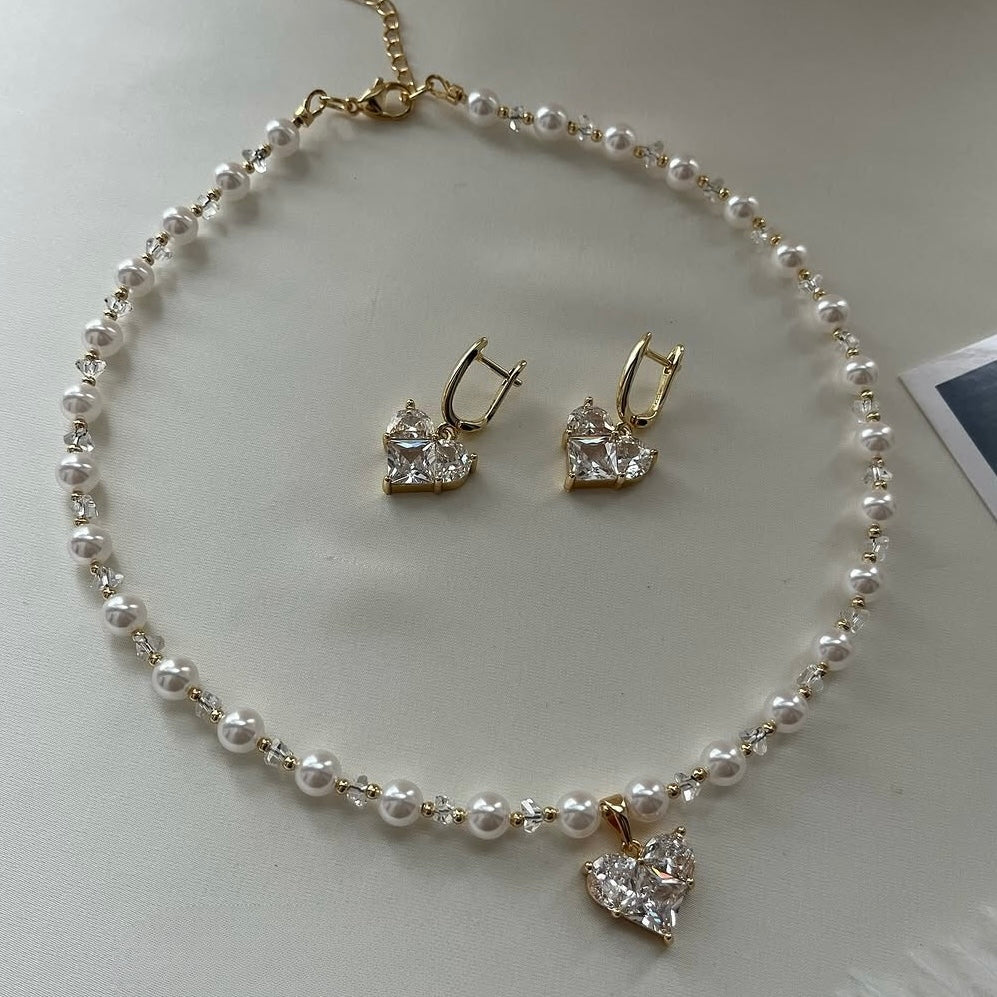 Ensemble Collier & Boucles d’oreilles Brillants | ZAHRA JEWELRY