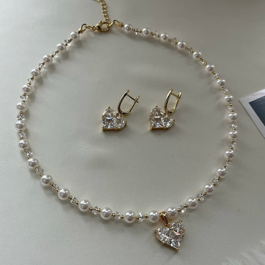 Ensemble Collier & Boucles d’oreilles Brillants | ZAHRA JEWELRY