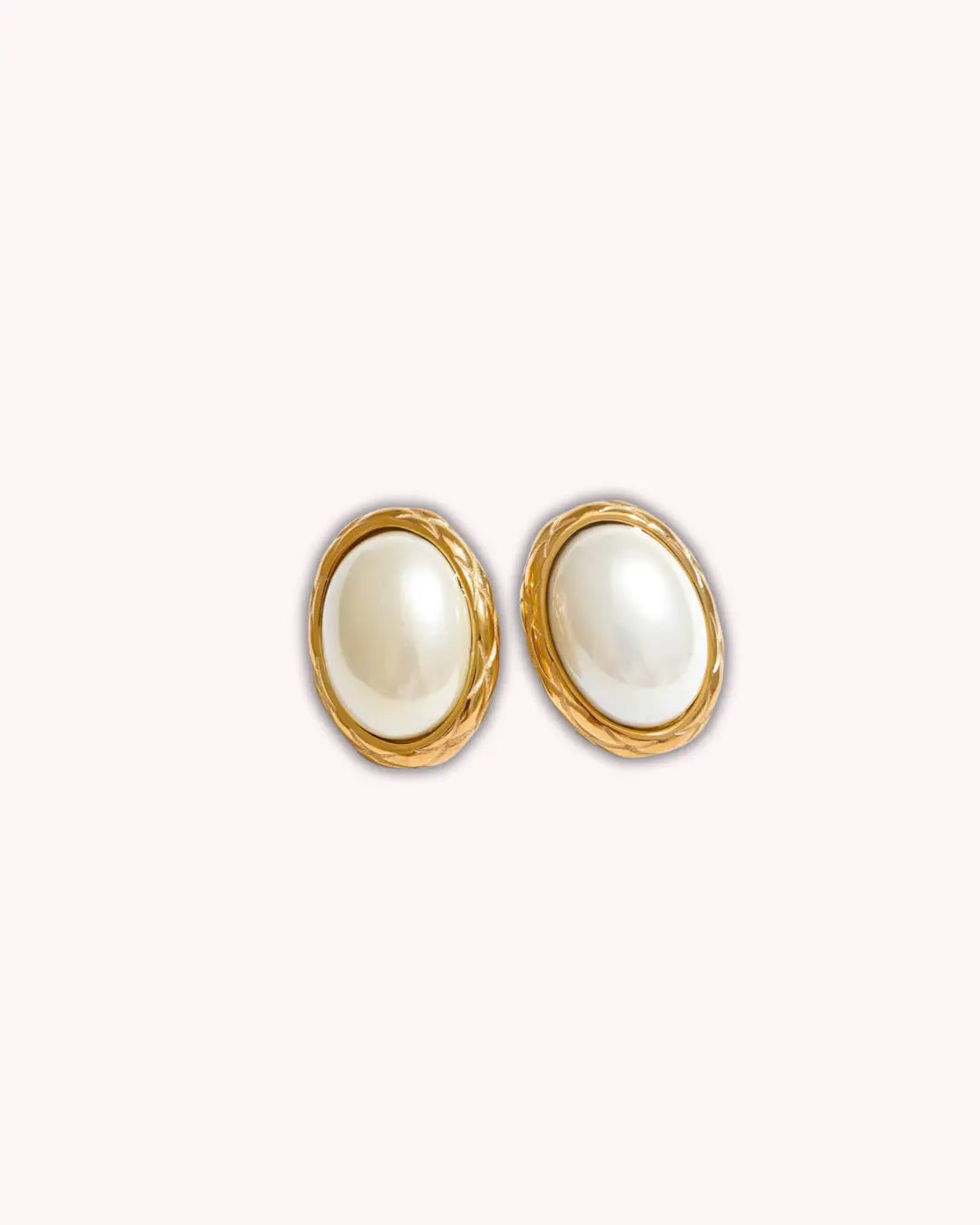 Boucles d’oreilles perles ovale en acier inoxydable | Zahra Jewelry ZAHRA JEWELRY