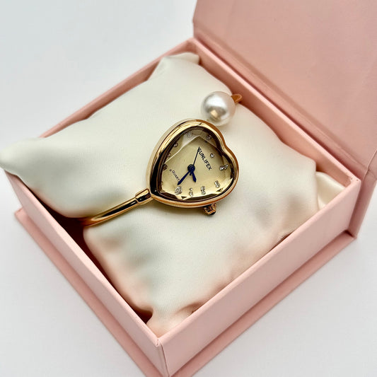 Montre Cœur Perlé | Zahra Jewelry