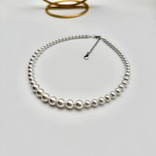 Collier blanc dégradé en perles | Zahra Jewelry