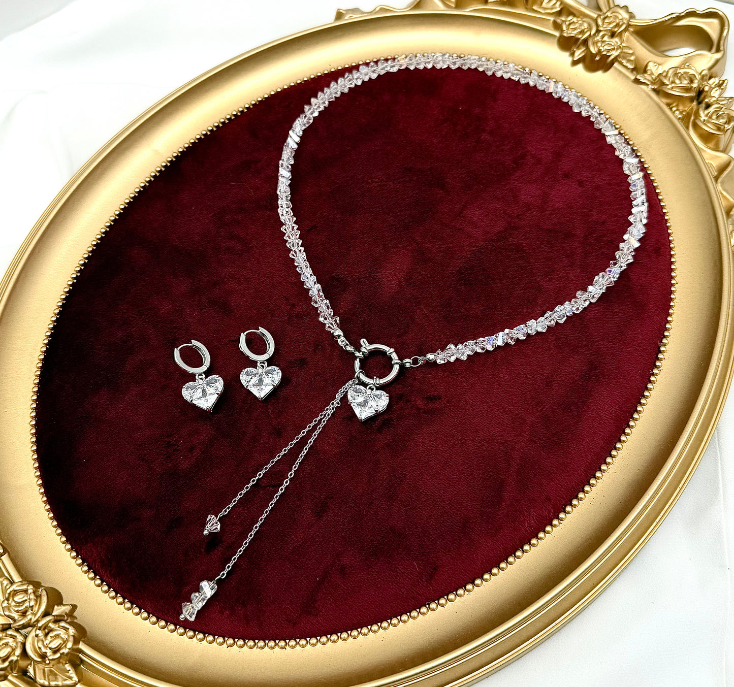 Parure Cristal Cœur brillant | ZAHRA JEWELRY