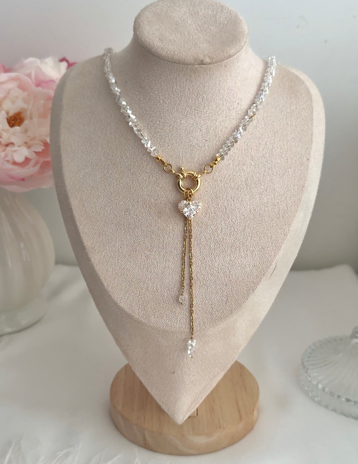 Parure Cristal Cœur Lumineux – Collier & Boucles Faits Main